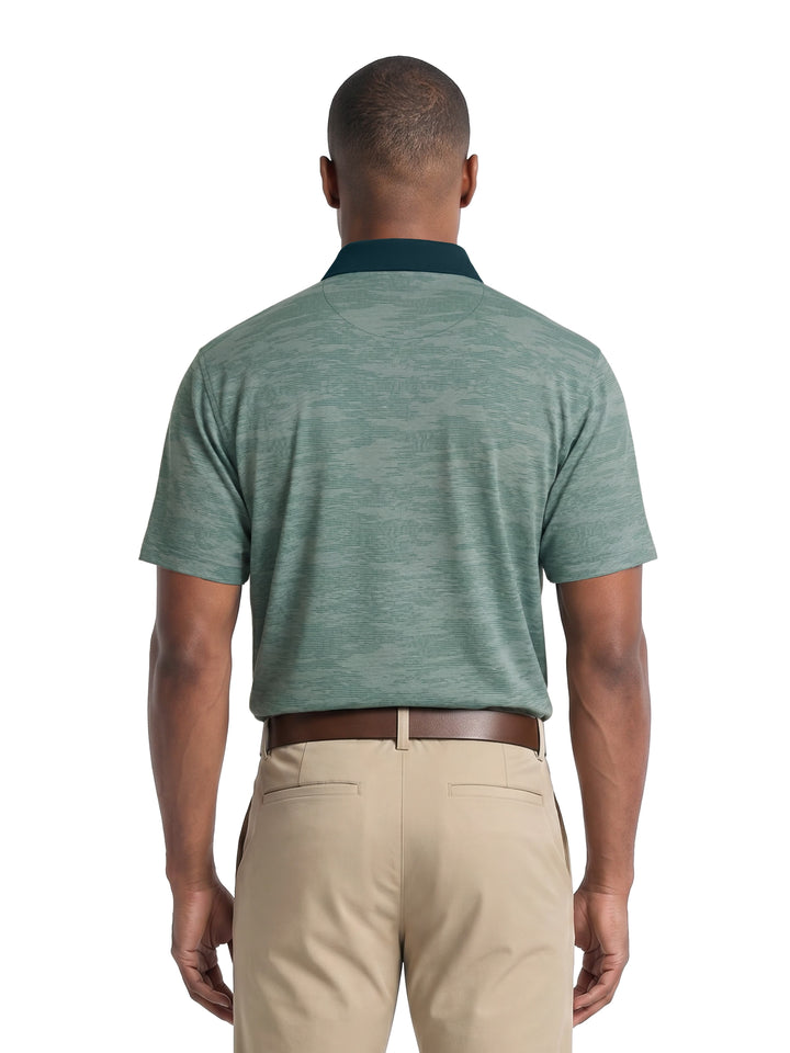 Men's Stitched Camo Printed Polo