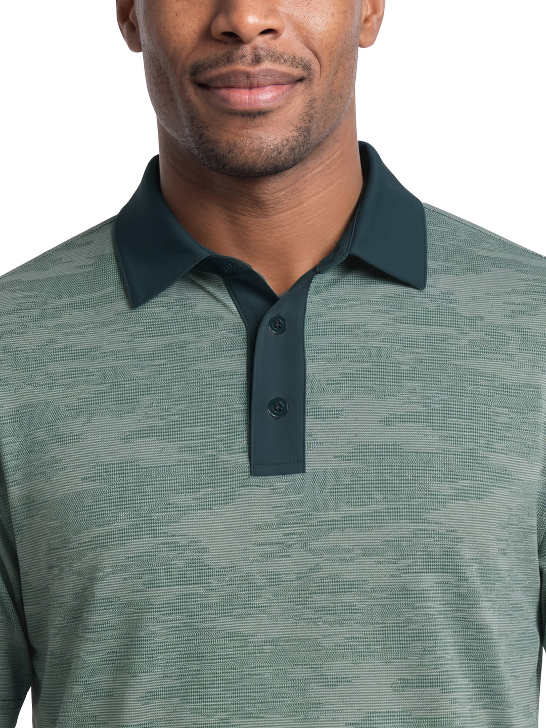 Men's Stitched Camo Printed Polo
