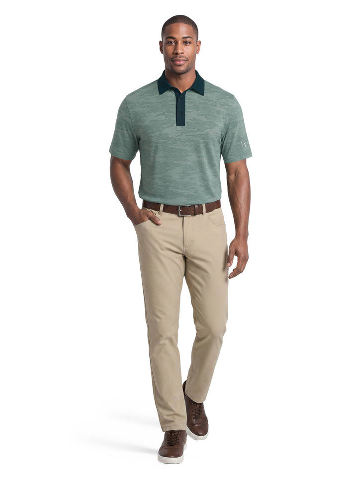 Men's Stitched Camo Printed Polo