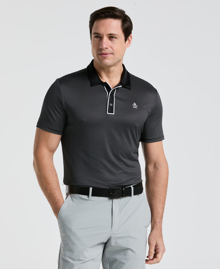 Short Sleeve Stripe Polo (Caviar) 