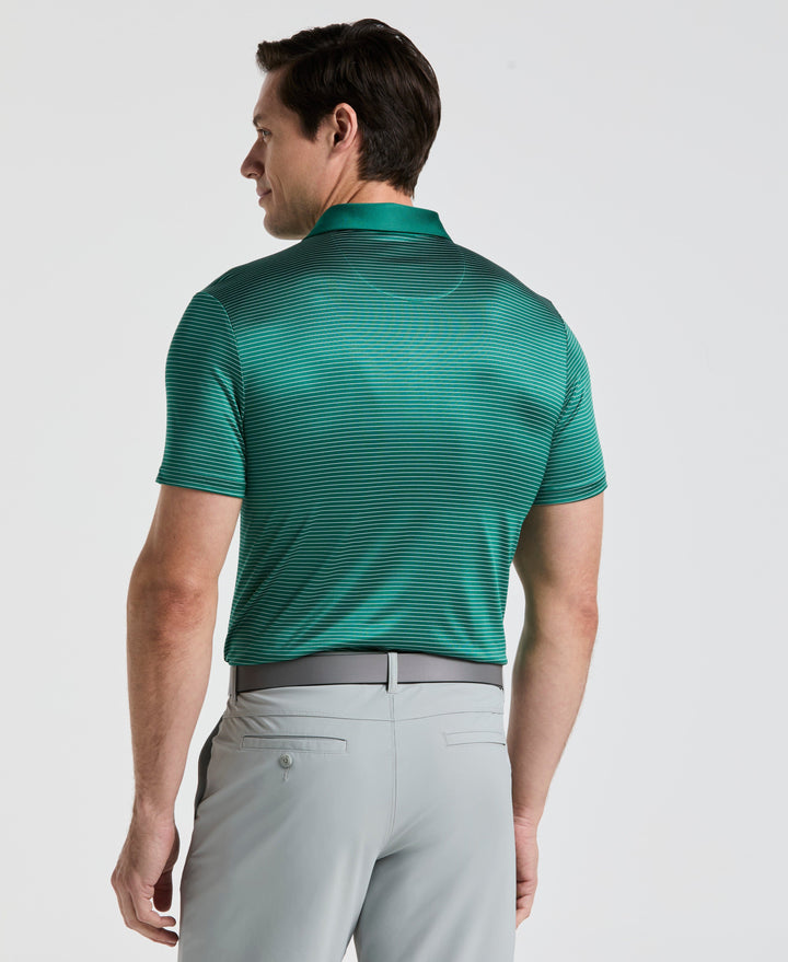 Short Sleeve Stripe Polo (Galapagos Green) 