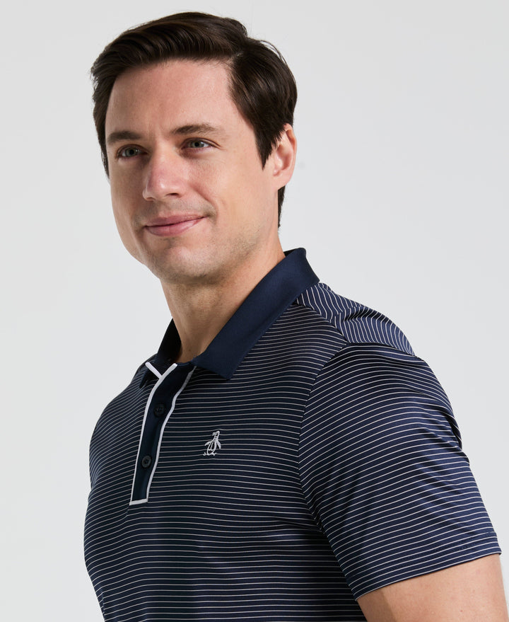 Short Sleeve Stripe Polo (Black Iris) 