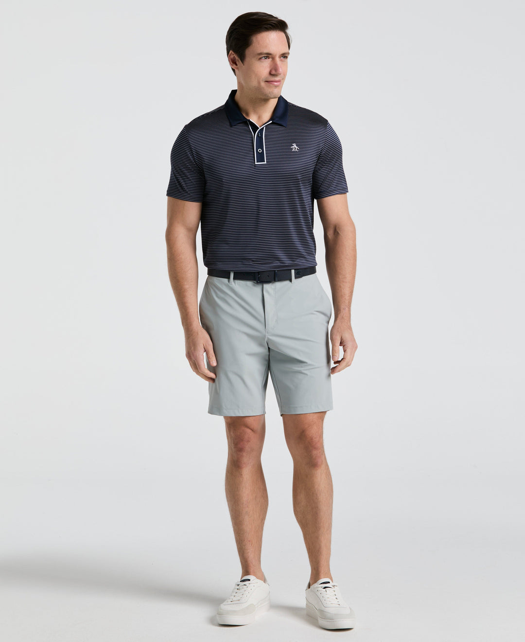 Short Sleeve Stripe Polo (Black Iris) 