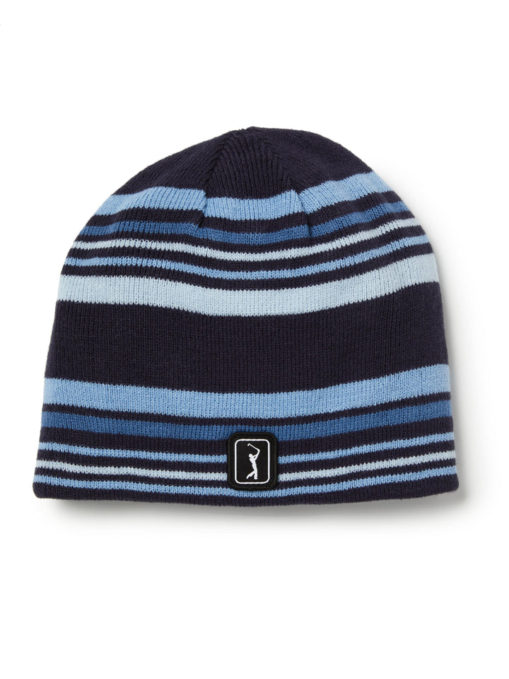 Striped Reversible Golf Beanie (Black Iris) 