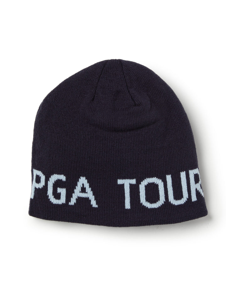 Striped Reversible Golf Beanie (Black Iris) 
