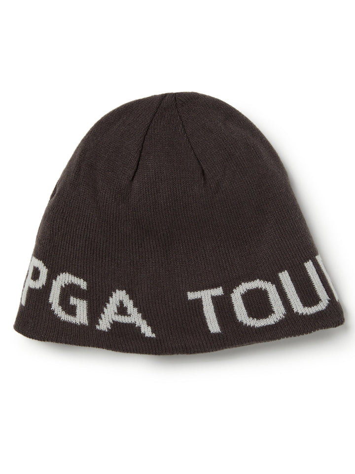 Striped Reversible Golf Beanie (Asphalt) 