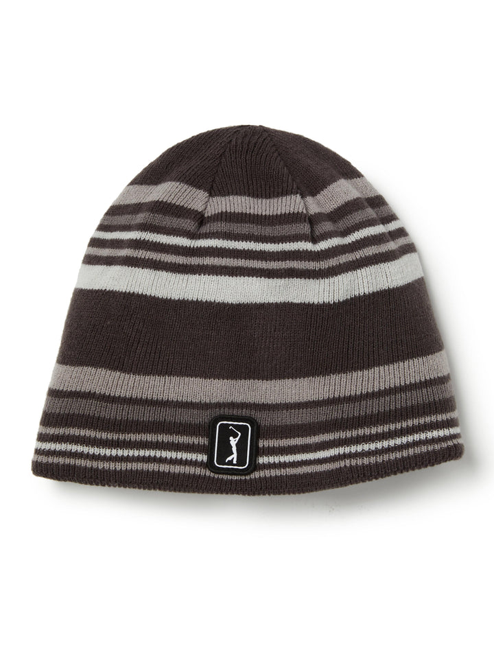 Striped Reversible Golf Beanie (Asphalt) 