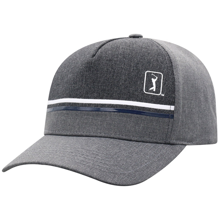 Striped Snapback Adjustable Hat (Grey Heather) 
