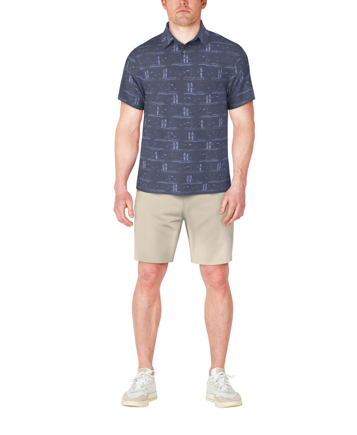 Surfboard Print Golf Polo (Insignia Blue) 