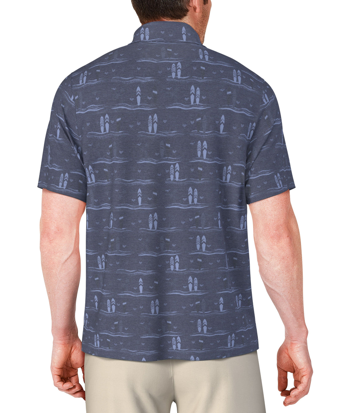 Surfboard Print Golf Polo (Insignia Blue) 