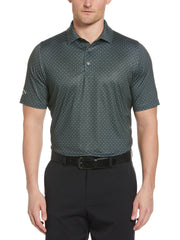 Men's Swing Tech Allover Chevron Golf Polo Shirt (Black Lichen) 