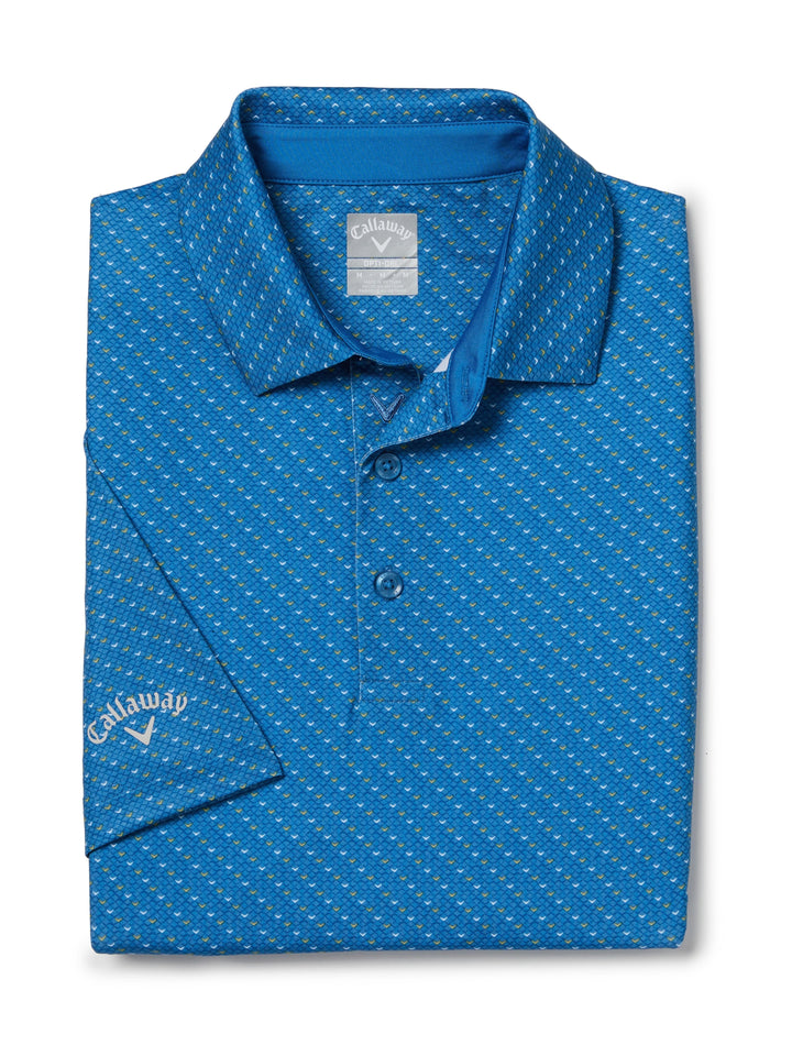 Men's Swing Tech Allover Chevron Golf Polo Shirt (Vallarta Blue) 