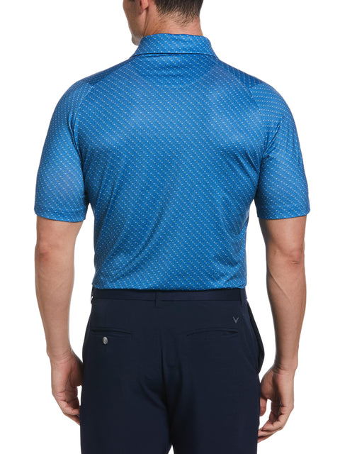 Men's Swing Tech Allover Chevron Golf Polo Shirt (Vallarta Blue) 