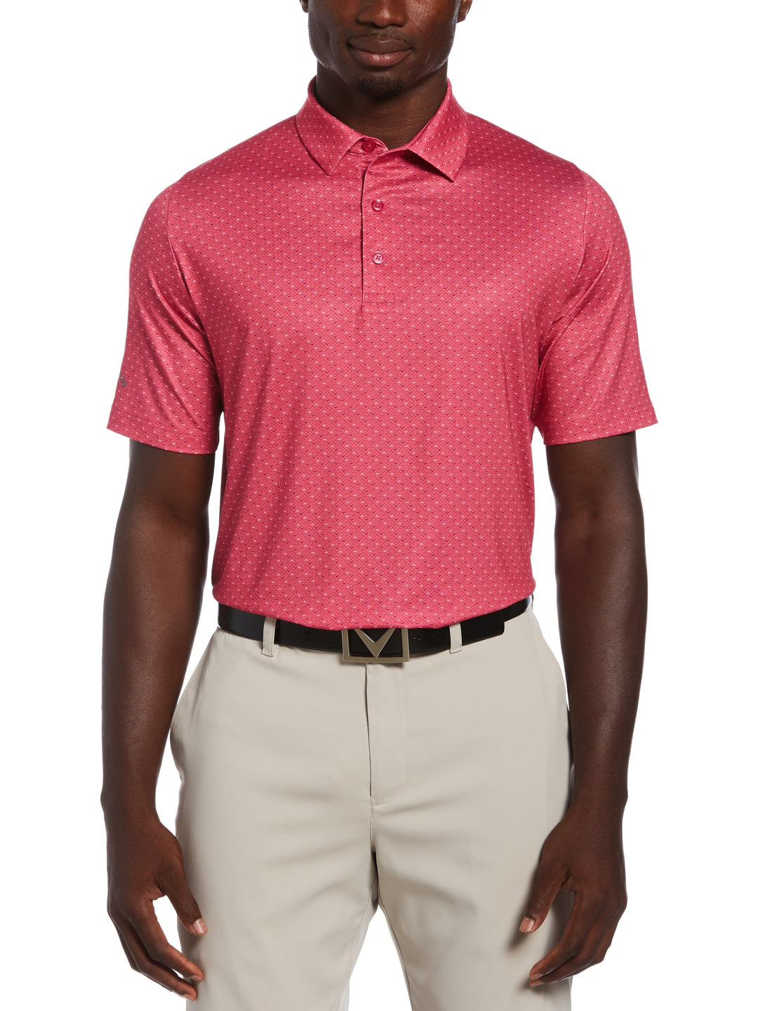 Men's Swing Tech Allover Chevron Golf Polo Shirt (Lilac Rose) 