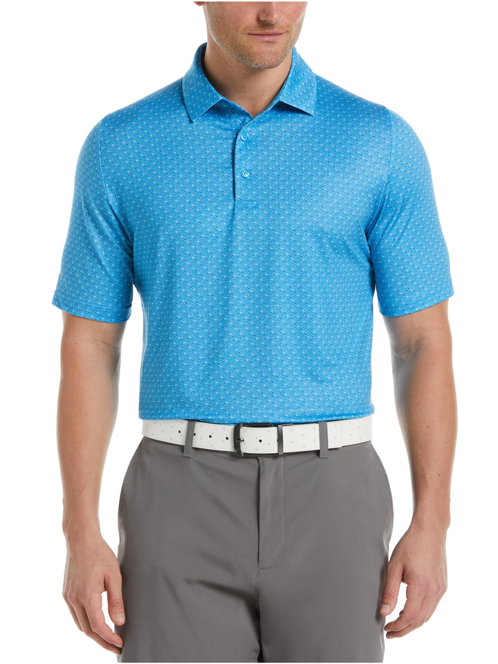 Men's Swing Tech Allover Chevron Golf Polo Shirt (Malibu Blue) 
