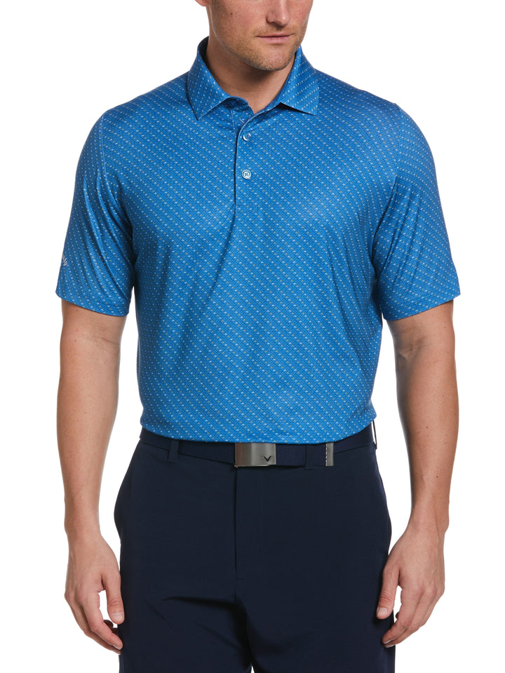Men's Swing Tech Allover Chevron Golf Polo Shirt (Vallarta Blue) 