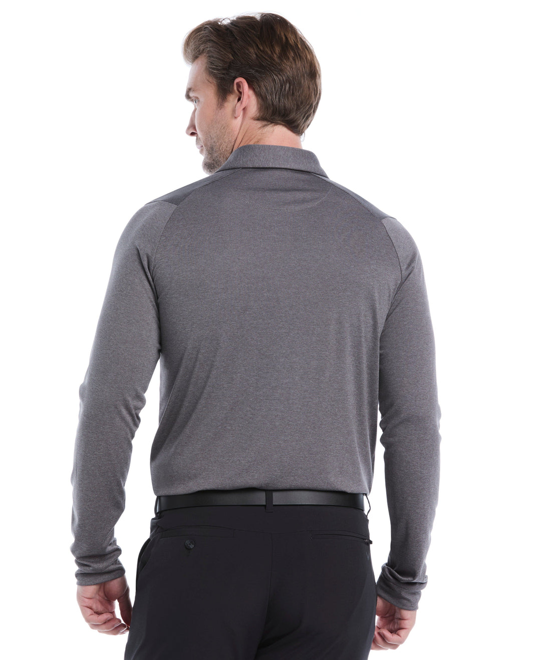 Swing Tech™ Essential Long Sleeve Golf Polo (Quiet Shade Htr) 