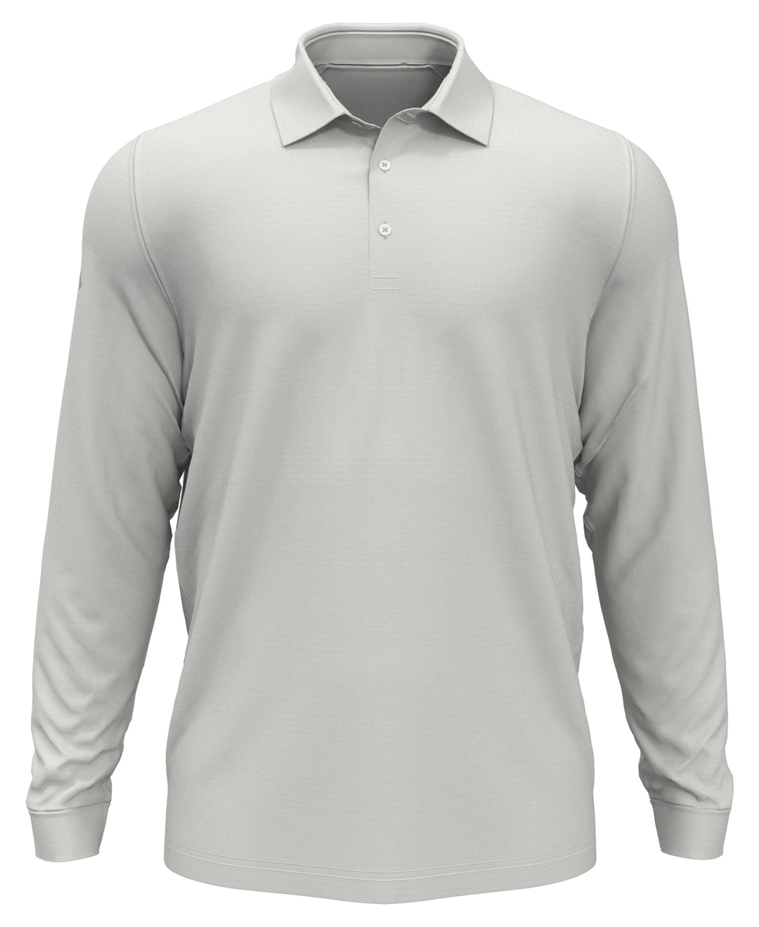 Swing Tech™ Essential Long Sleeve Golf Polo (White Grey Htr) 