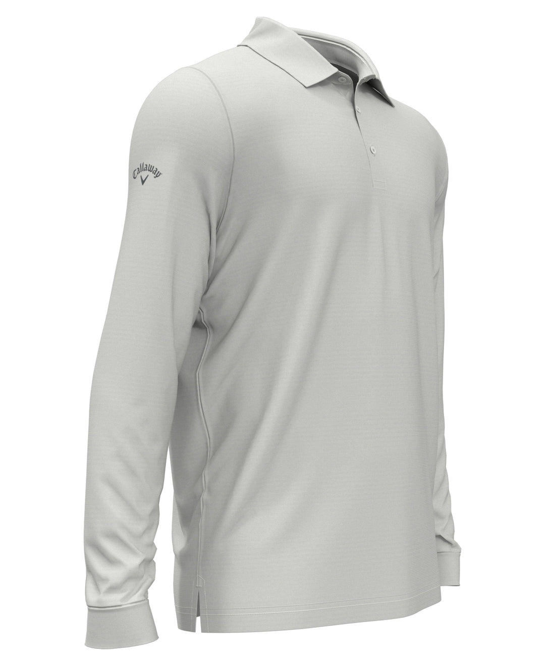 Swing Tech™ Essential Long Sleeve Golf Polo (White Grey Htr) 