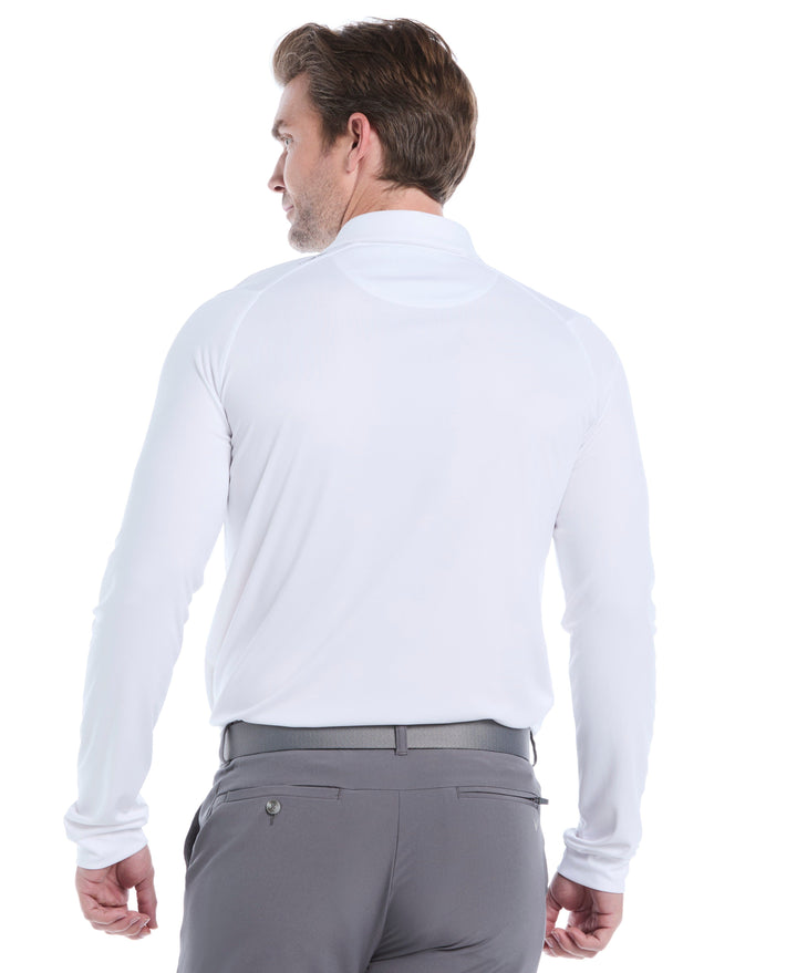 Swing Tech™ Essential Long Sleeve Golf Polo (Bright White) 