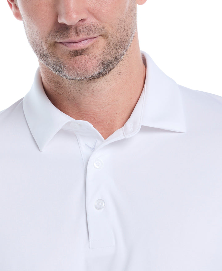 Swing Tech™ Essential Long Sleeve Golf Polo (Bright White) 