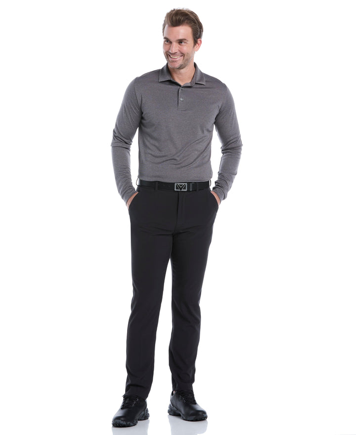 Swing Tech™ Essential Long Sleeve Golf Polo (Quiet Shade Htr) 