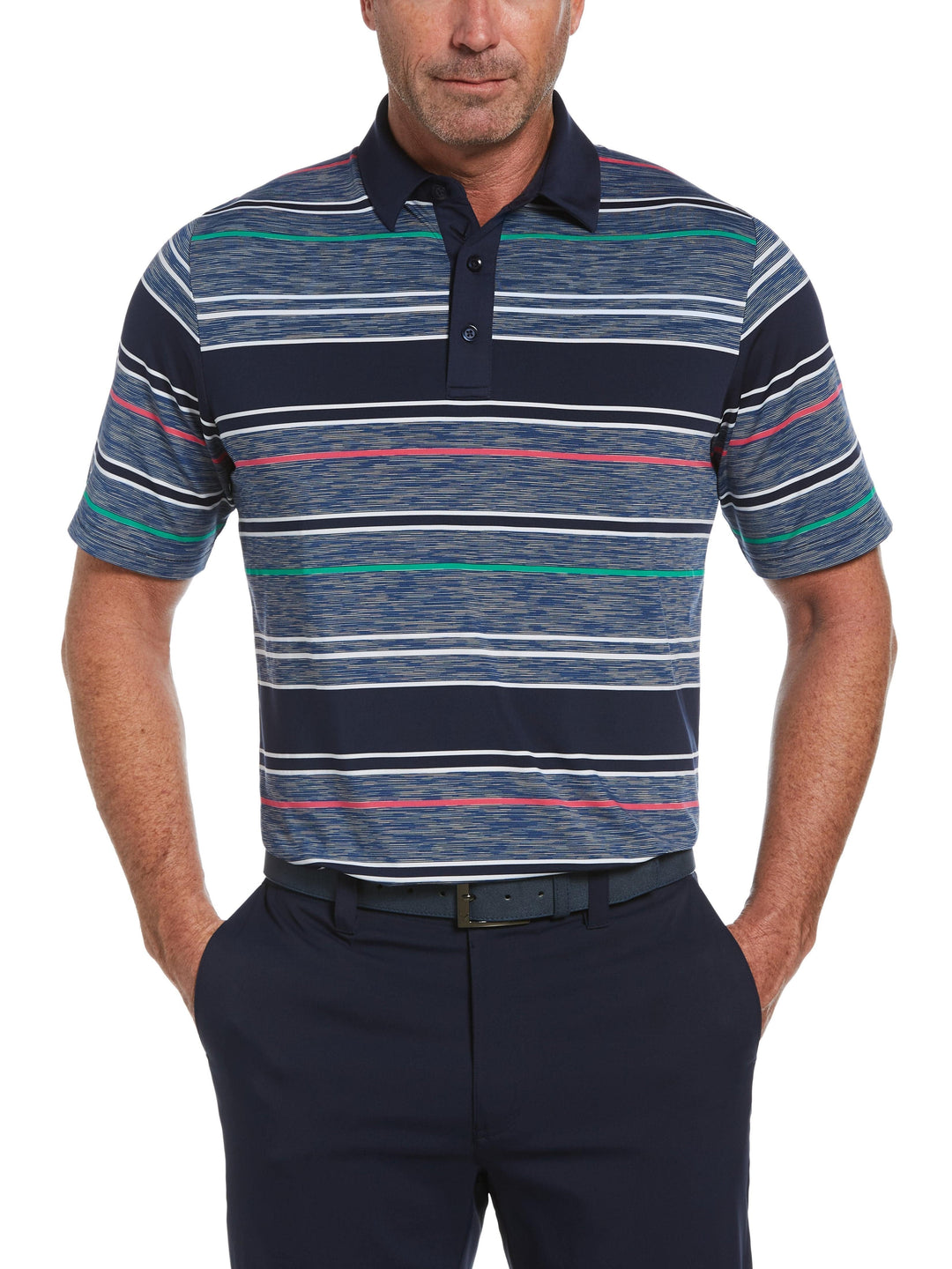 Men's Swing Tech™ Marled Texture Stripe Golf Polo