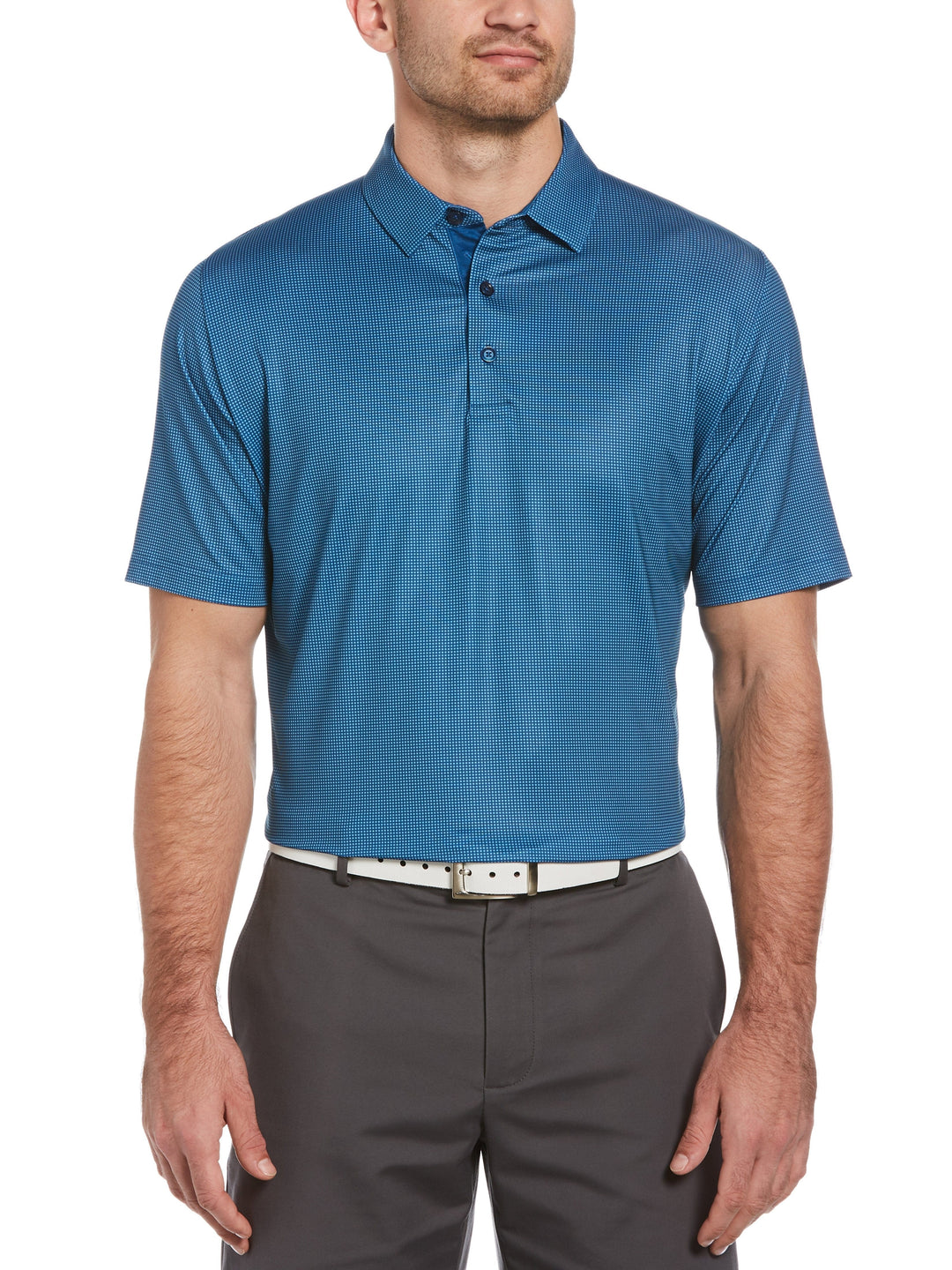 Men's Swing Tech™ Printed Gingham Polo