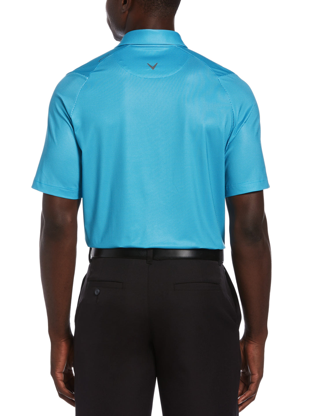 Mens Swing Tech Printed Gingham Polo (Hawaiian Ocean) 