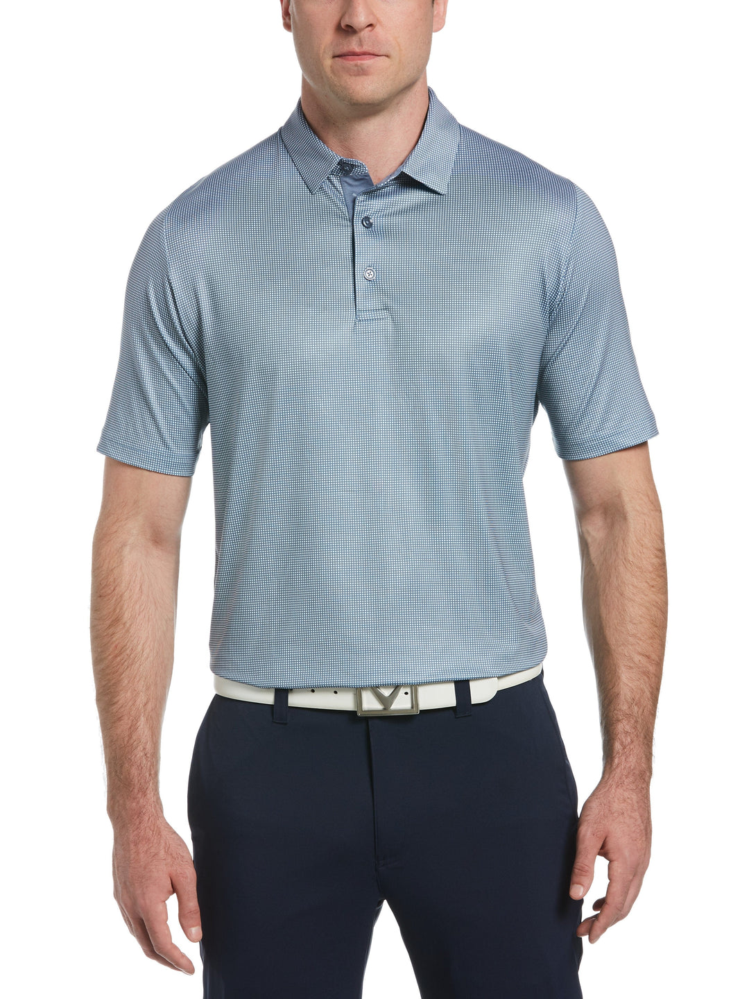 Men's Swing Tech™ Printed Gingham Polo