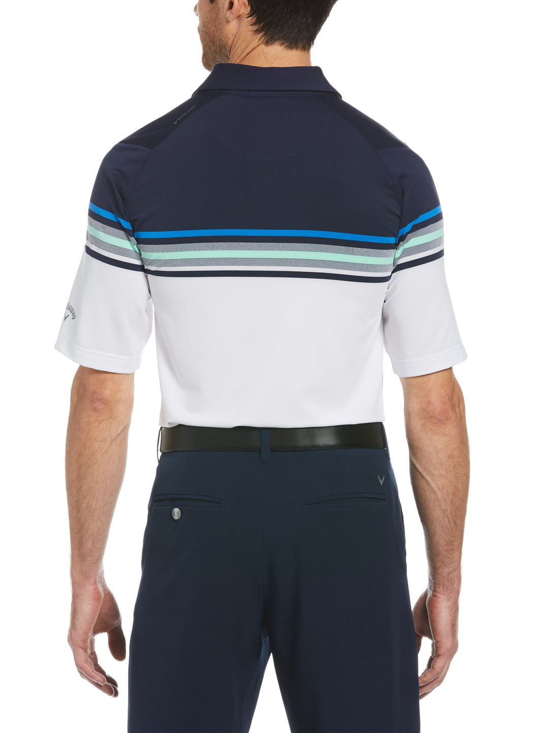 Mens Swing Tech™  Signature Chest Block Polo (Peacoat) 
