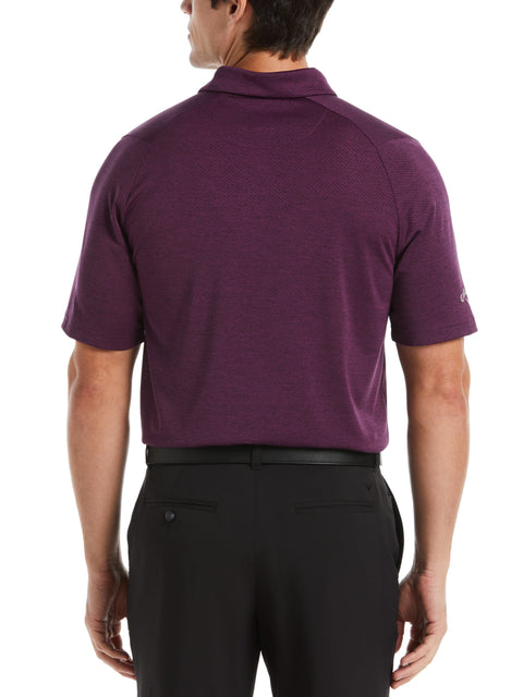 Mens Swing Tech Ventilated Heather Jacquard Golf Polo Shirt (Dark Purple Htr) 