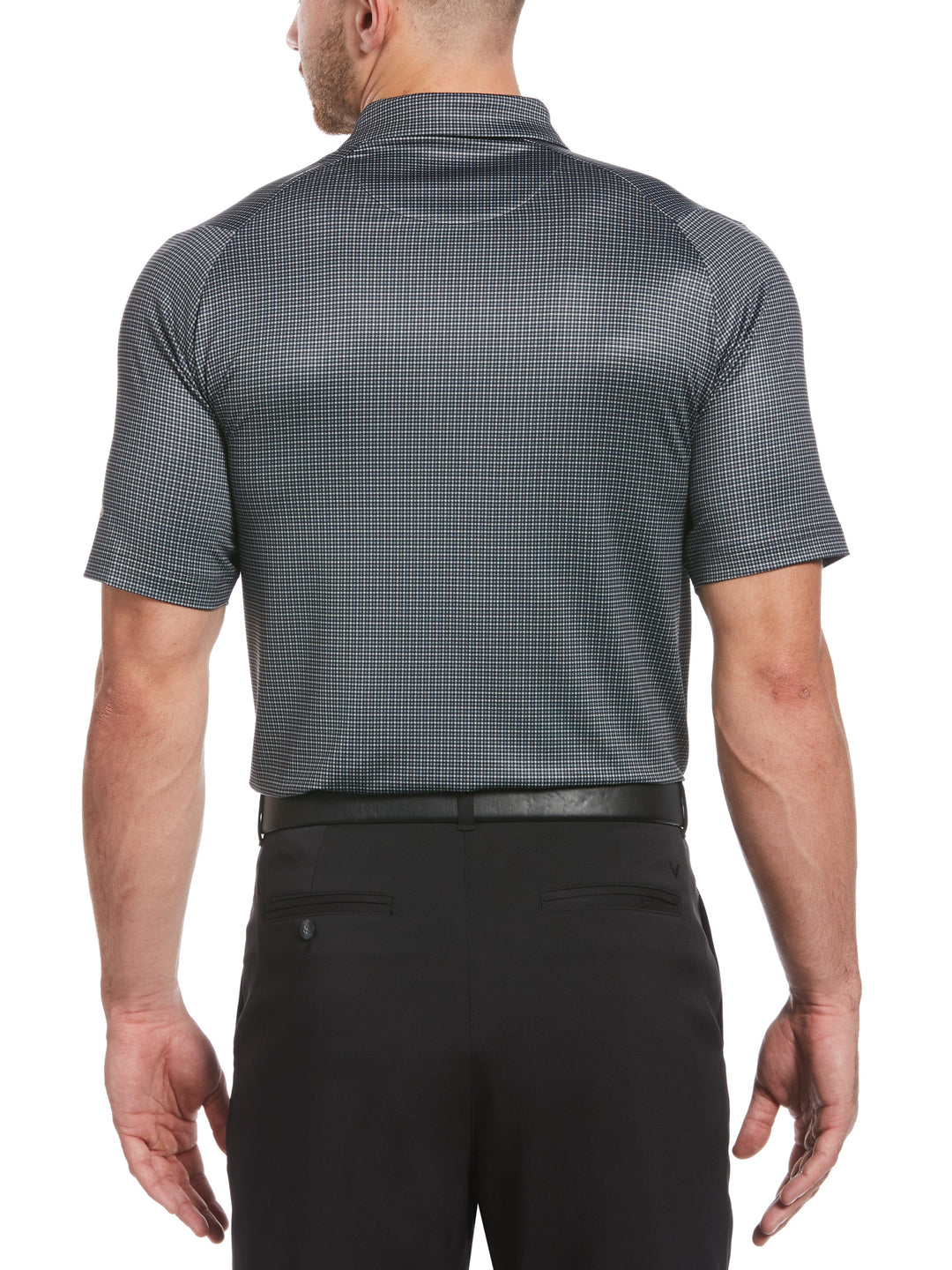 Mens Tattersall Printed Polo (Caviar) 
