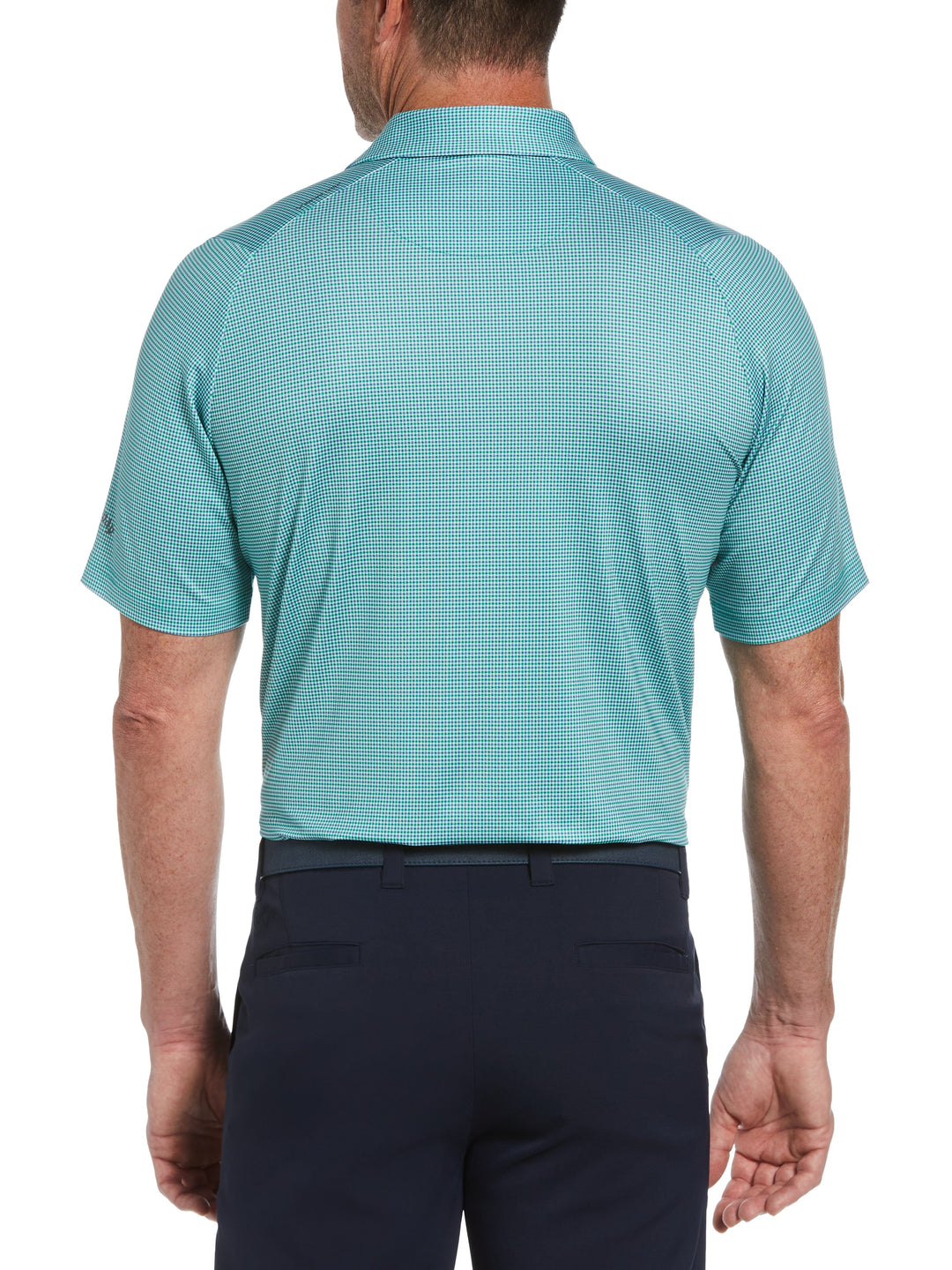 Mens Tattersall Printed Polo (Golf Green) 
