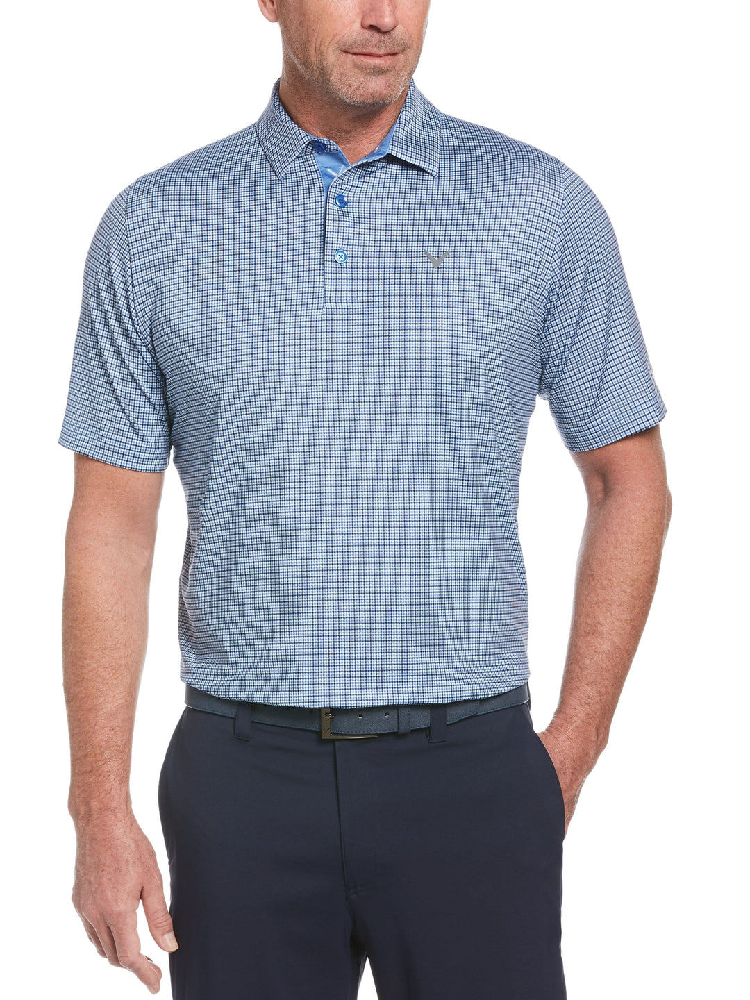 Mens Tattersall Printed Polo (Moody) 