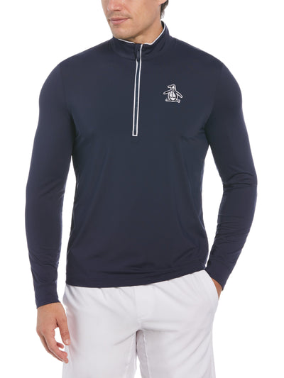 Technical Earl 1/4 Zip Long Sleeve Golf Sweater (Black Iris) 