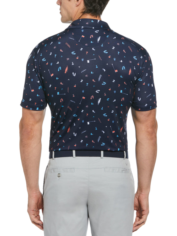 Men's Tee Time Print Golf Polo Shirt