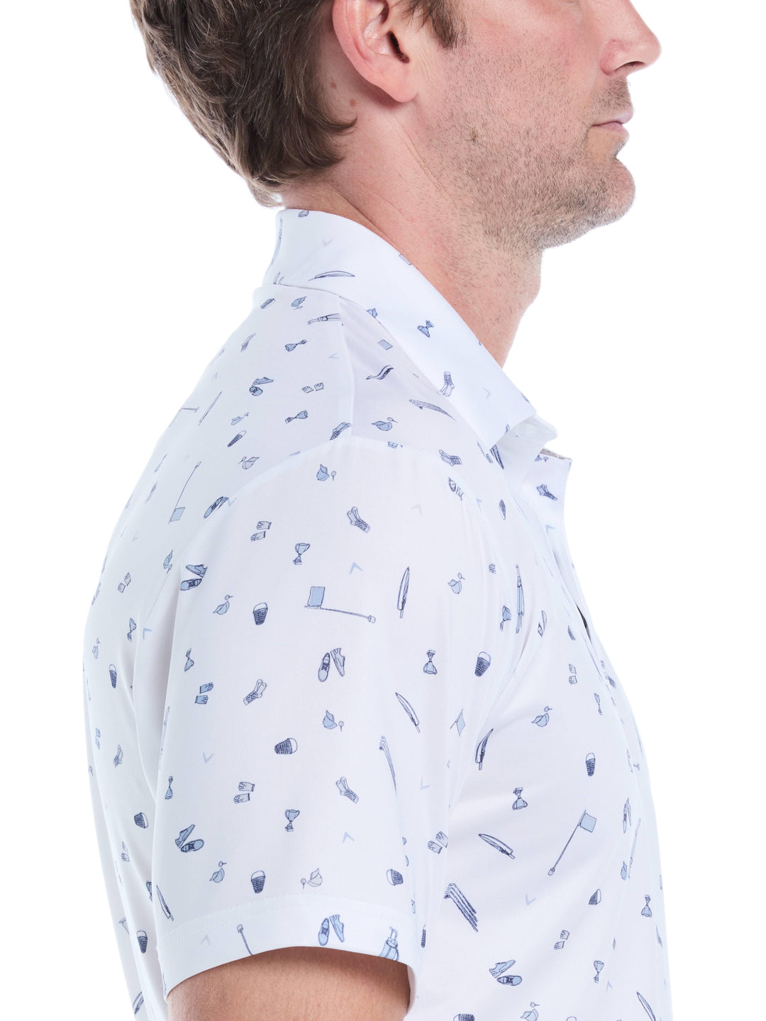 Men's Tee Time Print Golf Polo Shirt