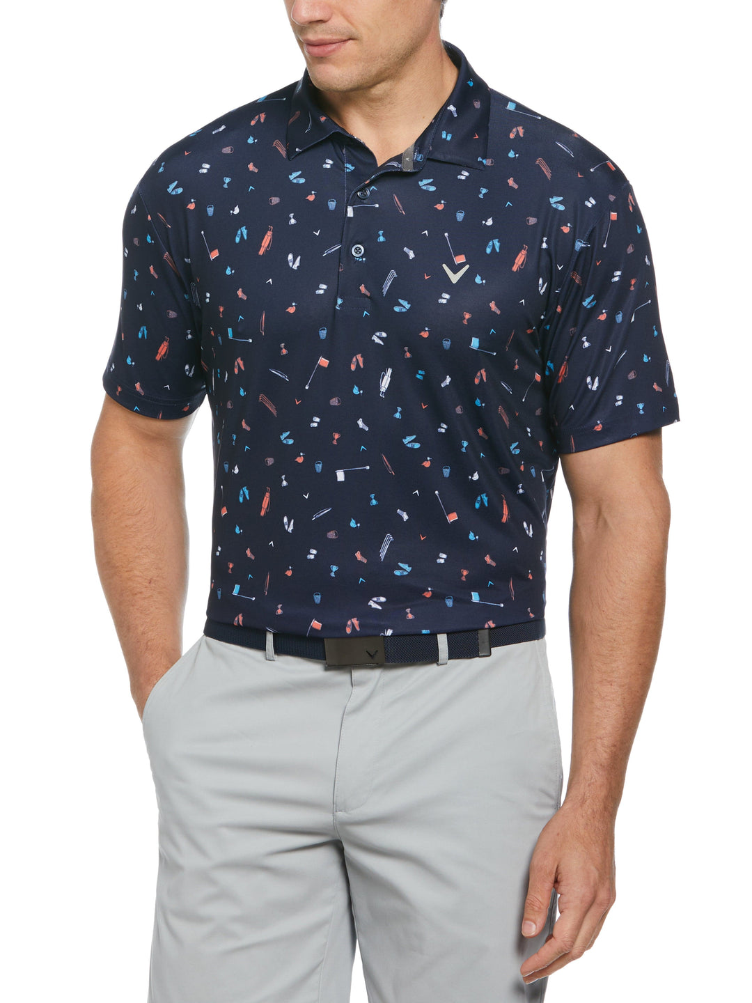 Men's Tee Time Print Golf Polo Shirt