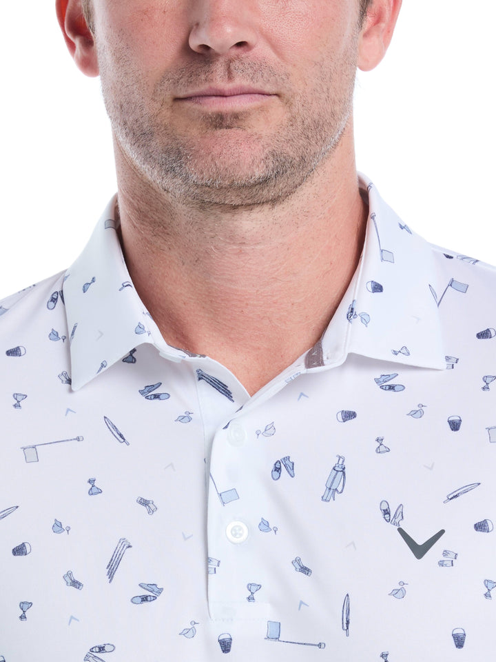 Men's Tee Time Print Golf Polo Shirt
