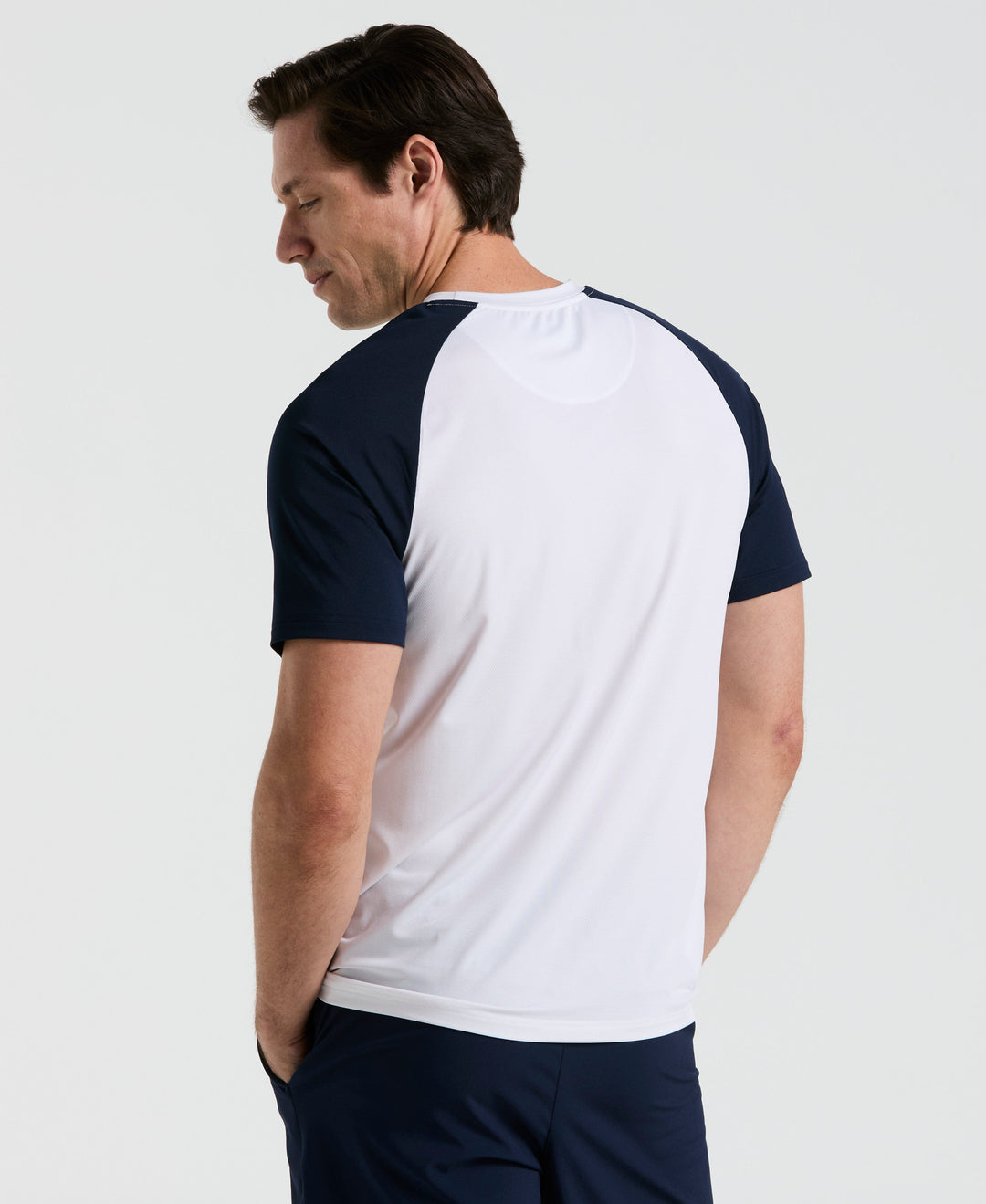 Performance Core Blocked Tennis Tee  (Bright White) 