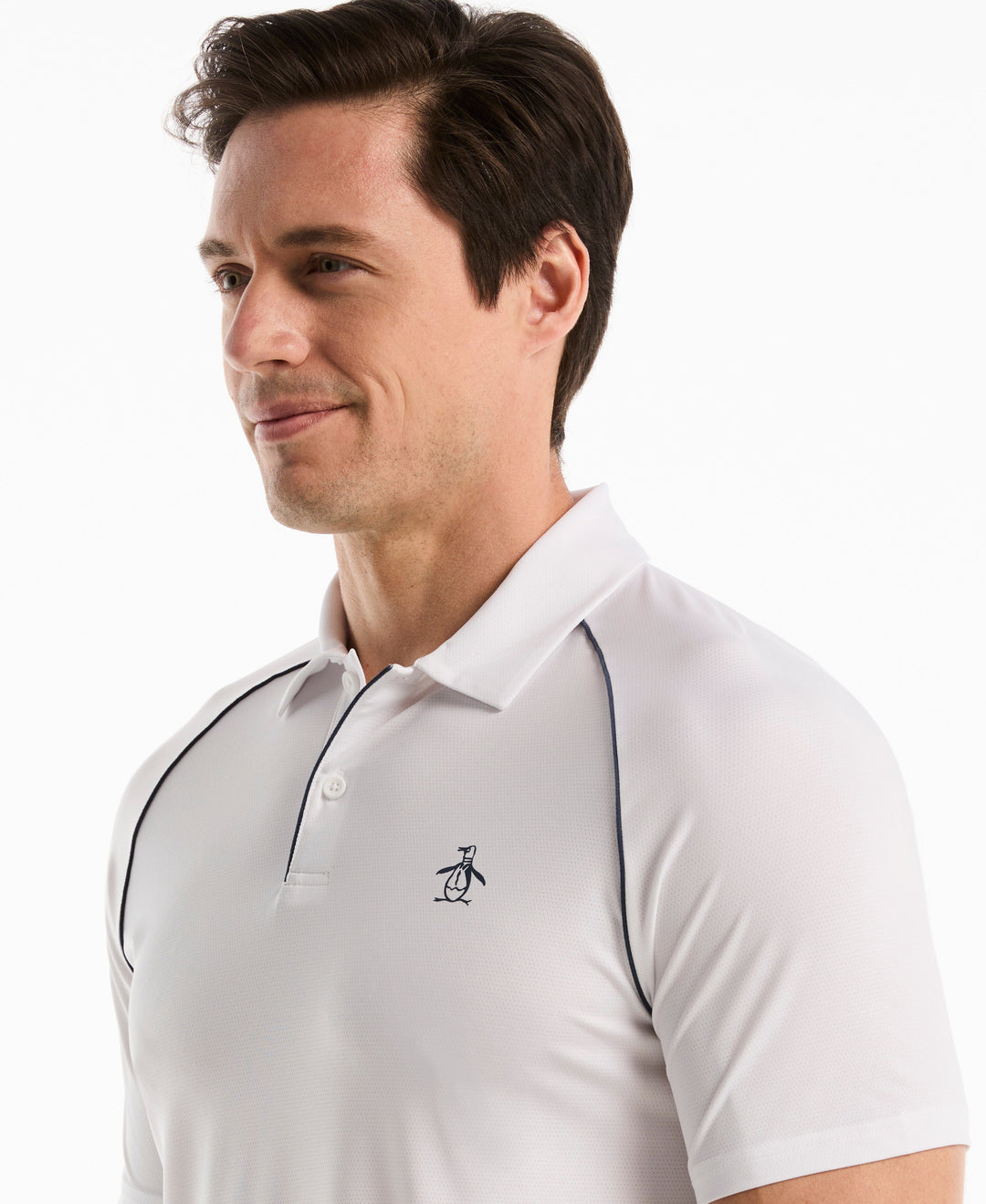 Tennis Core Performance Piped Polo (Bright White) 