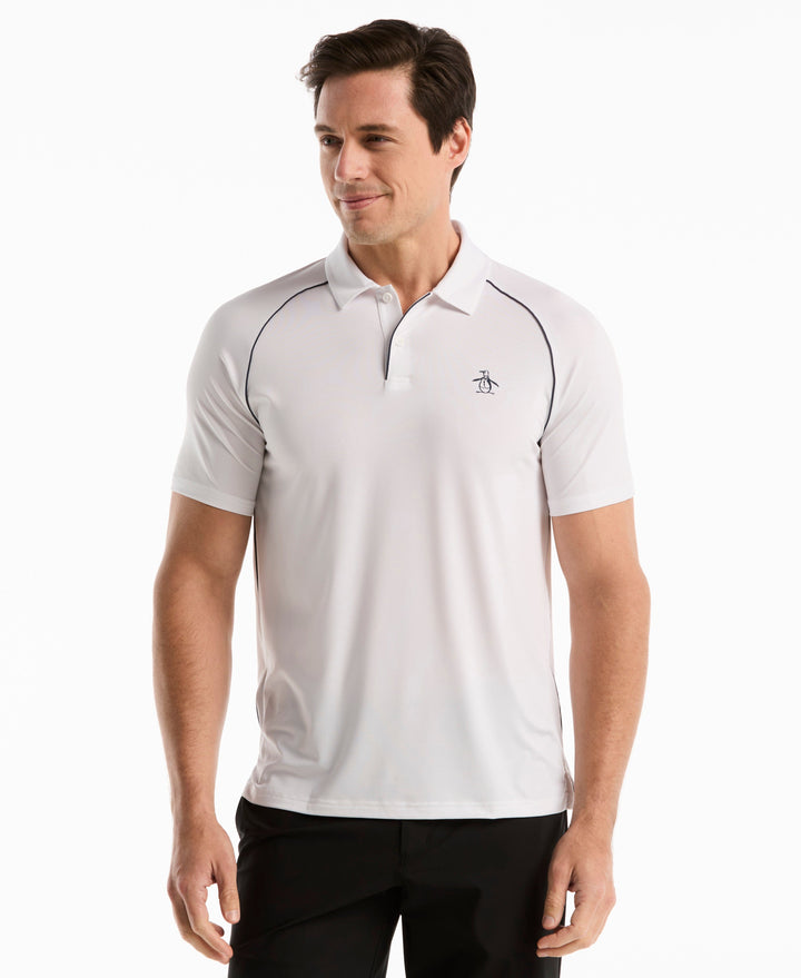 Tennis Core Performance Piped Polo (Bright White) 