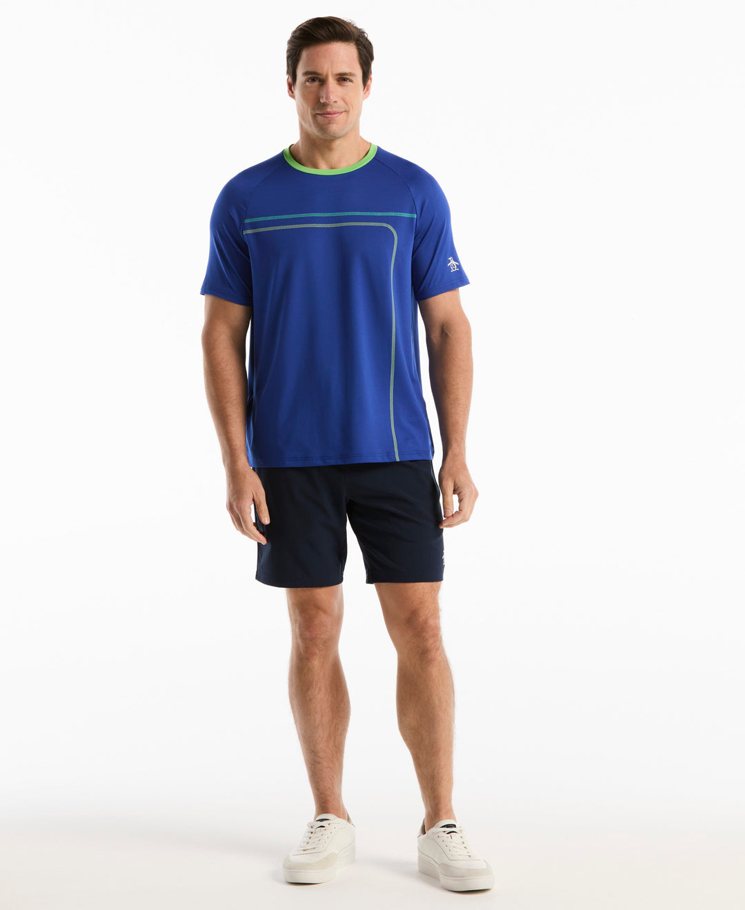 Tennis Linear Print Blocked Crew (Surf The Web) 