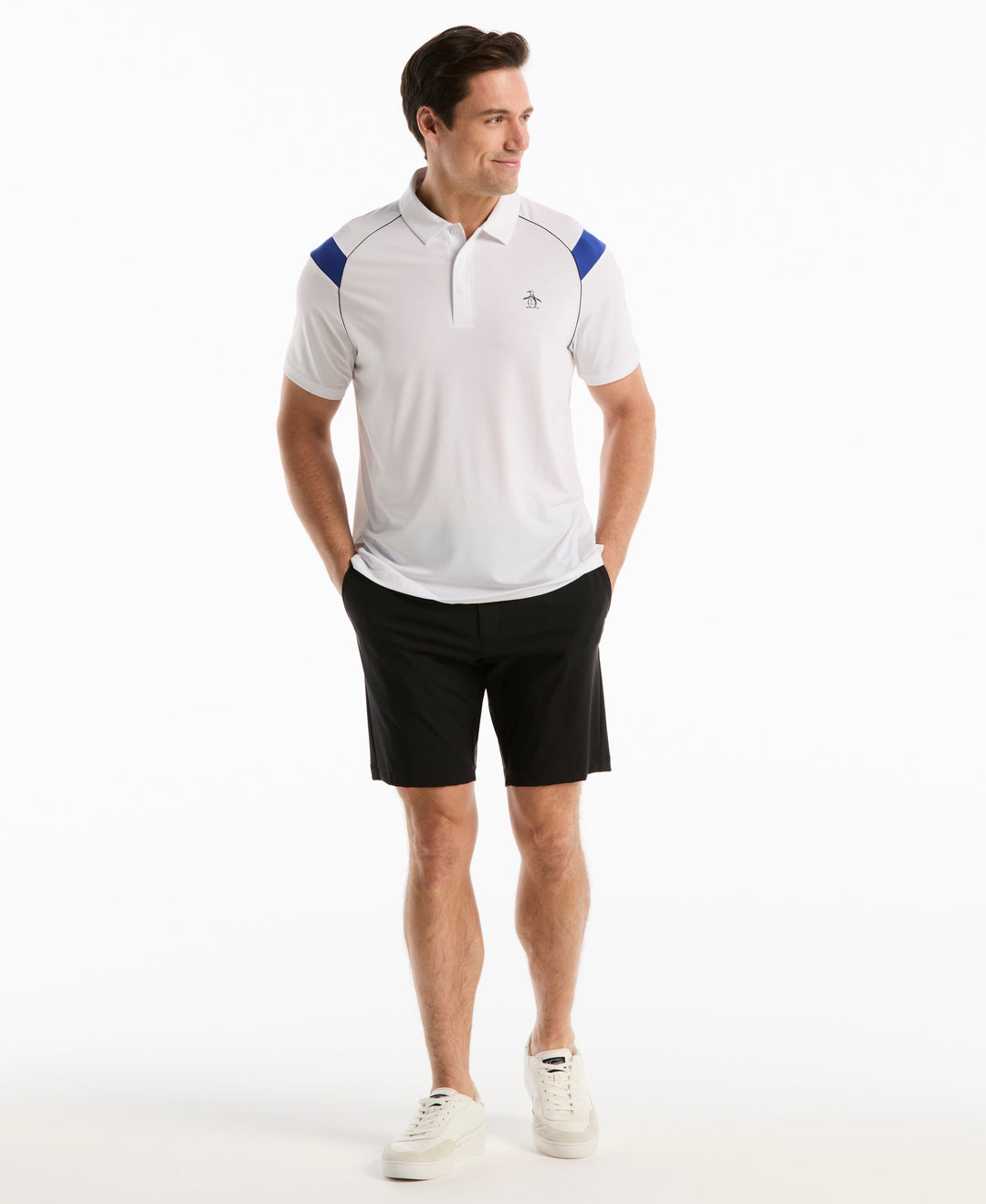 Tennis Raglan Stripe Polo (Bright White) 