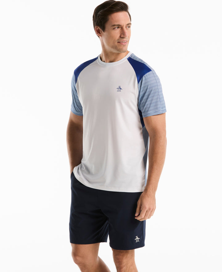 Tennis Retro Tech Block Crew Shirt (Bright White) 