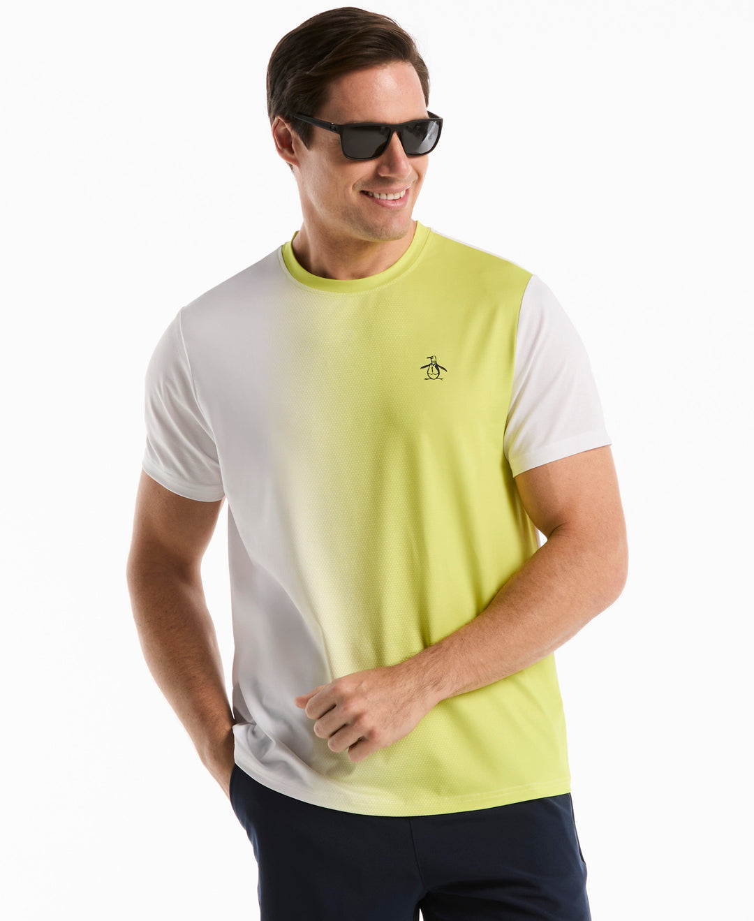 Tennis Vertical Ombre Crew Shirt (Sulphur Spring) 
