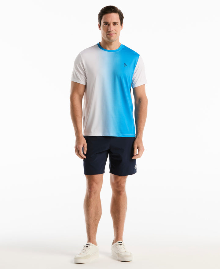 Tennis Vertical Ombre Crew Shirt (Malibu Blue) 