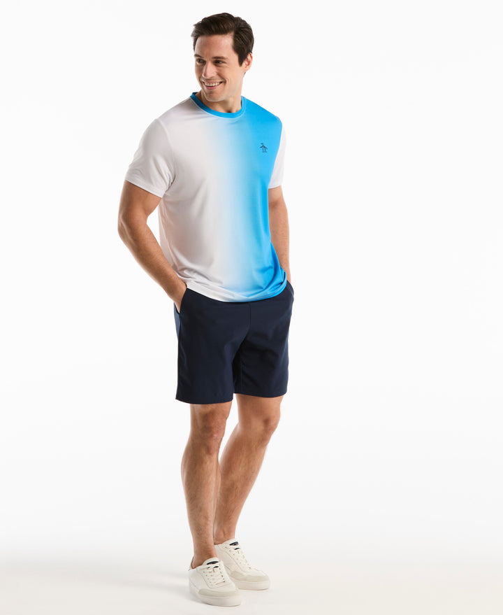 Tennis Vertical Ombre Crew Shirt (Malibu Blue) 