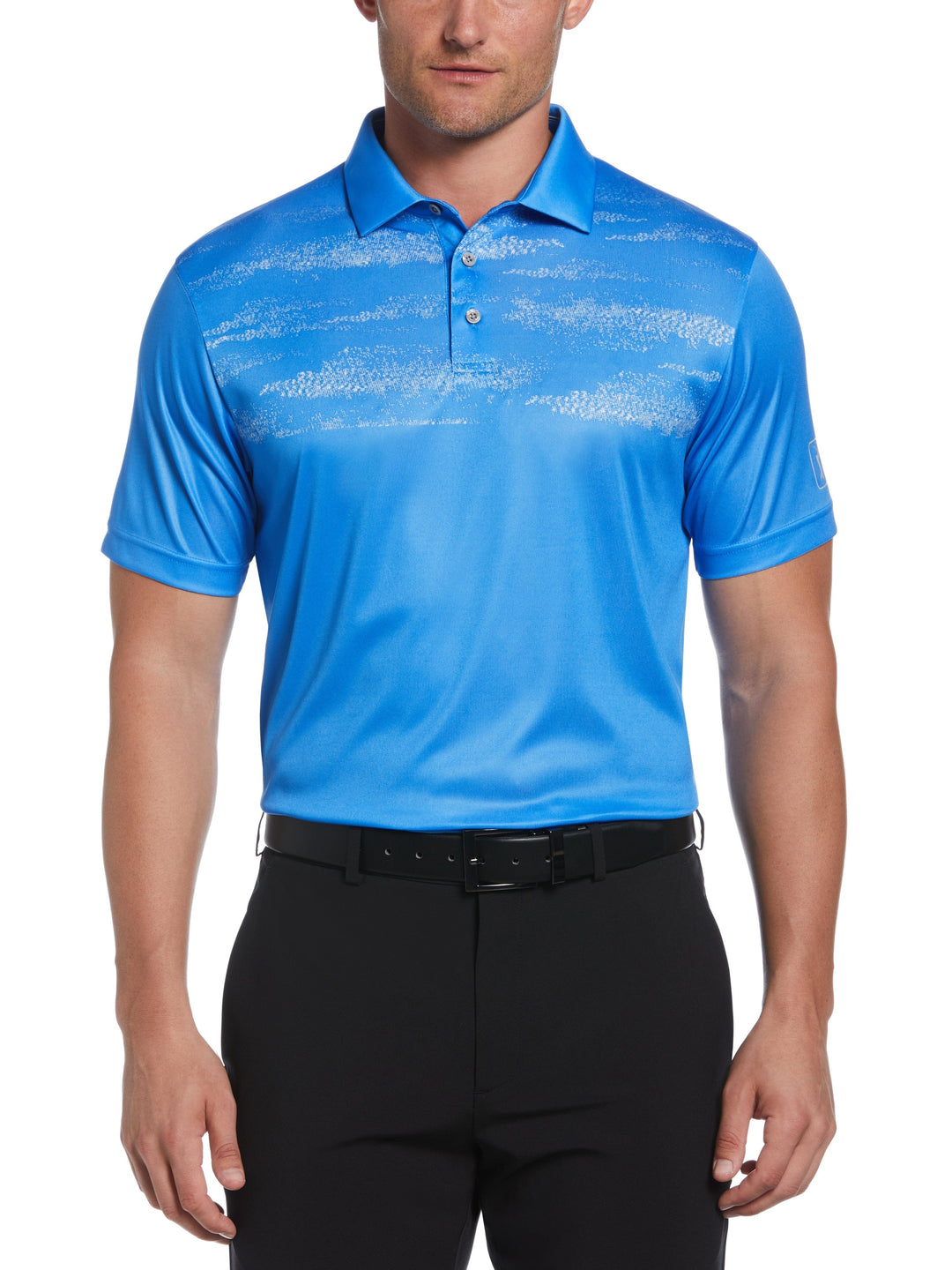 Terrain Texture Print Golf Polo (Super Sonic) 
